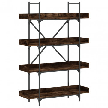 Bibliotecă cu 4 niveluri, stejar fumuriu, 100x33x145,5 cm, lemn - Img 2