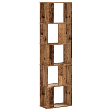 Bibliotecă cu 5 niveluri lemn vechi 45x23,5x162,5 cm lemn - Img 2