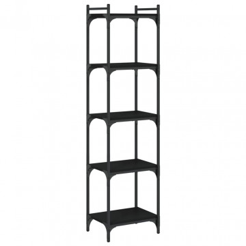 Bibliotecă cu 5 niveluri, negru, 40x30x154 cm, lemn prelucrat - Img 2