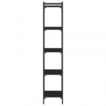 Bibliotecă cu 5 niveluri, negru, 40x30x154 cm, lemn prelucrat - Img 8
