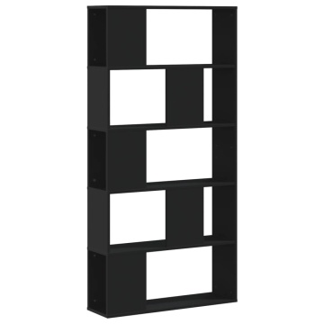 Bibliotecă cu 5 niveluri negru 80,5x23,5x162,5cm lemn prelucrat - Img 2