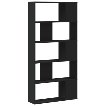 Bibliotecă cu 5 niveluri negru 80,5x23,5x162,5cm lemn prelucrat - Img 8