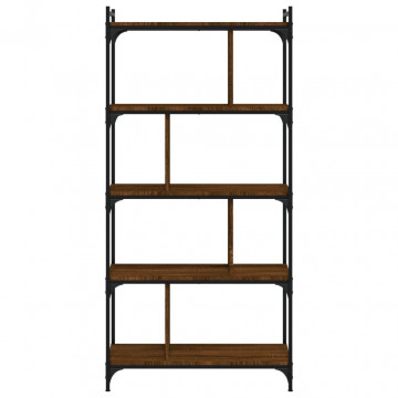 Bibliotecă cu 5 niveluri stejar maro 76x32x158 cm lemn compozit - Img 4