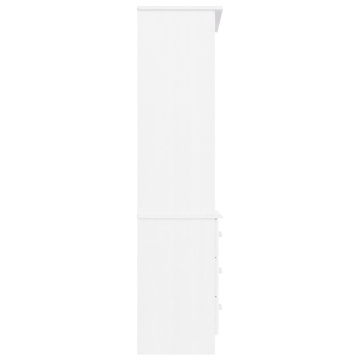 Bibliotecă cu sertare „ALTA”, alb, 60x35x142 cm, lemn masiv pin - Img 8