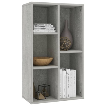 Bibliotecă/Dulap, gri beton, 50x25x80 cm, lemn prelucrat - Img 3