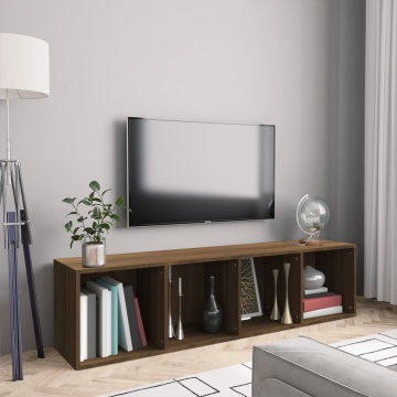 Bibliotecă/dulap TV stejar maro 143x30x36 cm lemn prelucrat - Img 1