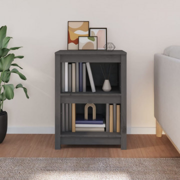 Bibliotecă, gri, 50x35x68 cm, lemn masiv de pin - Img 3