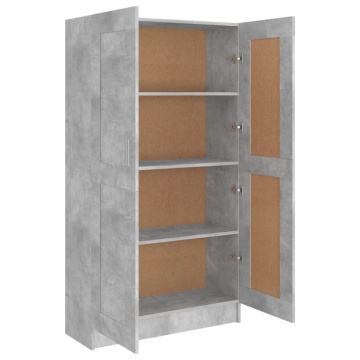Bibliotecă, gri beton, 82,5 x 30,5 x 150 cm, lemn prelucrat - Img 5