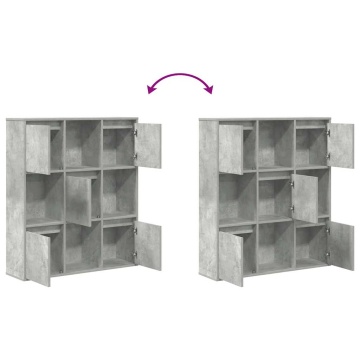 Bibliotecă, gri beton, 89x24x101,5 cm, lemn prelucrat - Img 6