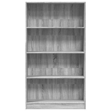 Bibliotecă, gri sonoma, 80x24x143 cm, lemn prelucrat - Img 4