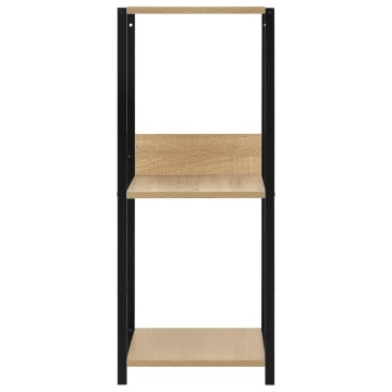 Bibliotecă mică negru/stejar, 33,5x39,6x79,7 cm, lemn prelucrat - Img 3