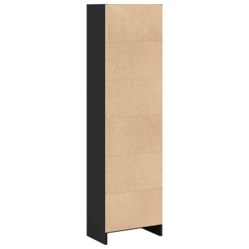 Bibliotecă, negru, 40x24x143 cm, lemn prelucrat - Img 5