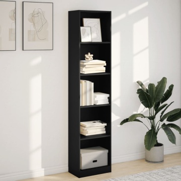 Bibliotecă, negru, 40x24x176 cm, lemn prelucrat - Img 3