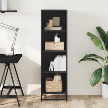 Bibliotecă, negru, 40x35x139 cm, lemn prelucrat - Img 3
