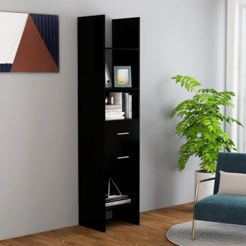 Bibliotecă, negru, 40x35x180 cm, PAL - Img 1