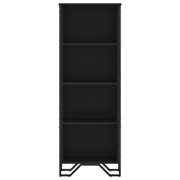 Bibliotecă, negru, 50x31x137,5 cm, lemn prelucrat - Img 4