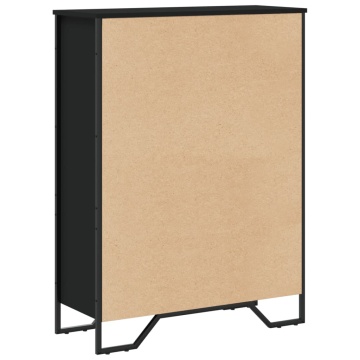 Bibliotecă, negru, 80x31x106 cm, lemn prelucrat - Img 5