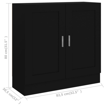 Bibliotecă, negru, 82,5 x 30,5 x 80 cm, PAL - Img 7