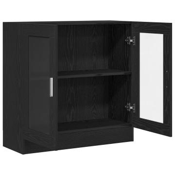 Bibliotecă Negru Stejar 82,5x30,5x80 cm din Lemn Compozit - Img 4