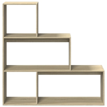 Bibliotecă/separator 3 niveluri stejar sonoma 123x29x123cm lemn - Img 8