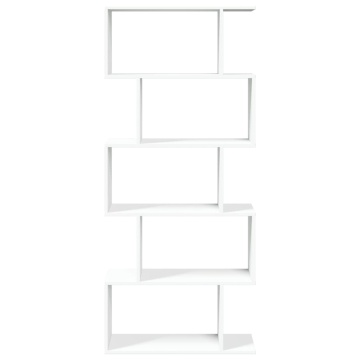 Bibliotecă/separator cameră 5 niveluri, alb, 70x24x161 cm, lemn - Img 8