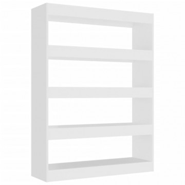Bibliotecă/Separator cameră, alb, 100x30x135 cm - Img 2