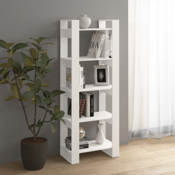 Bibliotecă/Separator cameră, alb, 60x35x160 cm, lemn masiv - Img 5