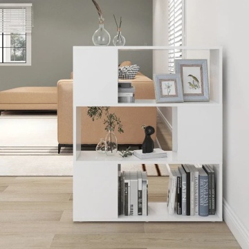 Bibliotecă/Separator cameră, alb, 80x24x94 cm, PAL - Img 1