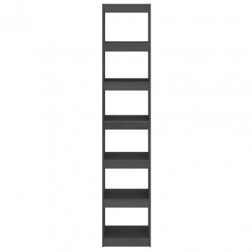 Bibliotecă/Separator cameră, gri, 40x30x199 cm, lemn masiv pin - Img 8