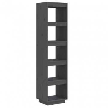 Bibliotecă/Separator cameră gri 40x35x167 cm lemn masiv de pin - Img 2
