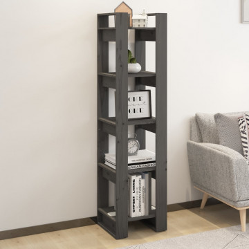 Bibliotecă/Separator cameră, gri, 41x35x160 cm, lemn masiv pin - Img 3