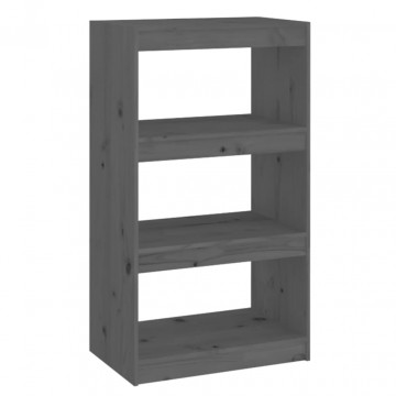 Bibliotecă/Separator cameră gri 60x30x103,5 cm, lemn masiv pin - Img 2