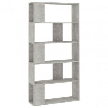 Bibliotecă/Separator cameră, gri beton, 80 x 24 x 159 cm, PAL - Img 2