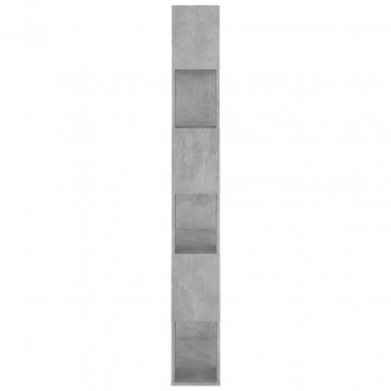 Bibliotecă/Separator cameră, gri beton, 80x24x186 cm, PAL - Img 4