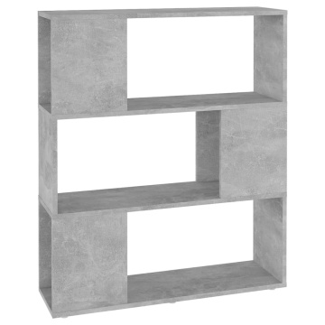 Bibliotecă/Separator cameră, gri beton, 80x24x94 cm, PAL - Img 2