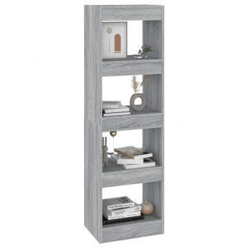 Bibliotecă/Separator cameră, gri sonoma, 40x30x135 cm - Img 8
