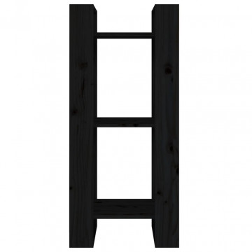 Bibliotecă/Separator cameră, negru, 41x35x91 cm, lemn masiv pin - Img 3