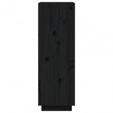 Bibliotecă/Separator cameră negru 60x35x103 cm lemn masiv pin - Img 5