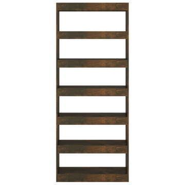 Bibliotecă/Separator cameră, stejar afumat, 80x30x198 cm, PAL - Img 8