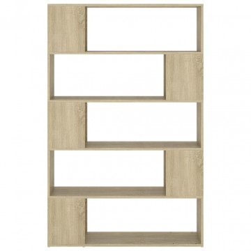 Bibliotecă/Separator cameră, stejar sonoma, 100x24x155 cm PAL - Img 3