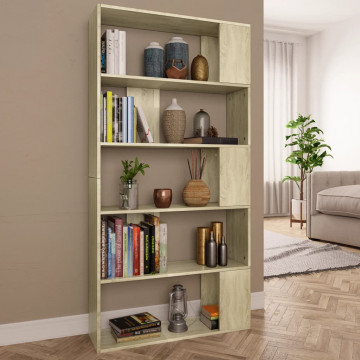 Bibliotecă/Separator cameră, stejar sonoma, 80x24x159 cm PAL - Img 1