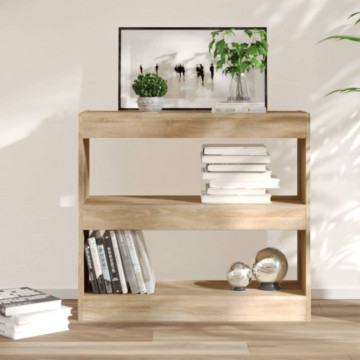 Bibliotecă/Separator cameră, stejar sonoma, 80x30x72 cm - Img 1
