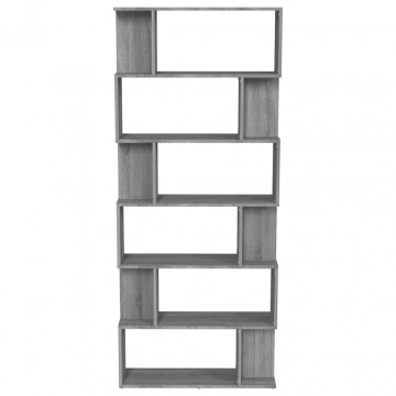 Bibliotecă/Separator, gri sonoma, 80x24x192 cm, lemn prelucrat - Img 8