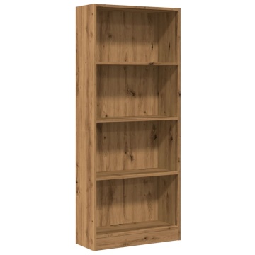 Bibliotecă, stejar artizanal, 60x24x143 cm, lemn prelucrat - Img 2