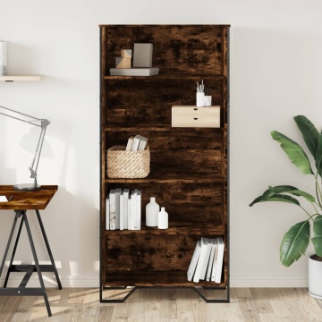 Bibliotecă, stejar fumuriu, 80x31x169 cm, lemn prelucrat - Img 3