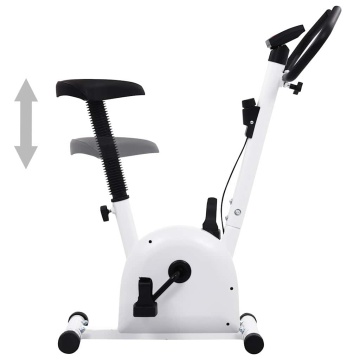 Bicicletă fitness cu curea de rezistență, alb - Img 2