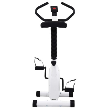 Bicicletă fitness cu curea de rezistență, alb - Img 8