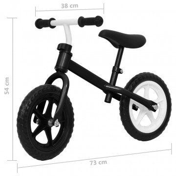 Bicicletă pentru echilibru 12 inci, cu roți, negru - Img 6