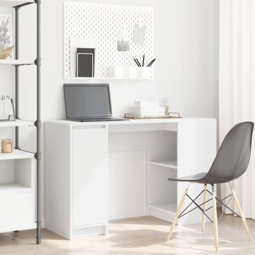 Birou alb 120x42x76 cm lemn prelucrat - Img 1