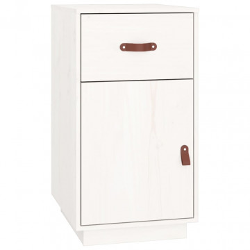 Birou cu dulapuri, alb, 135x50x75 cm, lemn masiv de pin - Img 7